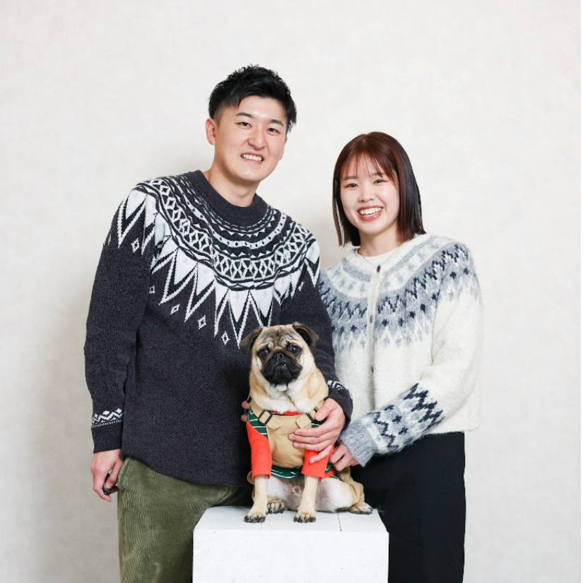 セルフ写真館ユニゾンボックスで撮影されたペットフォト